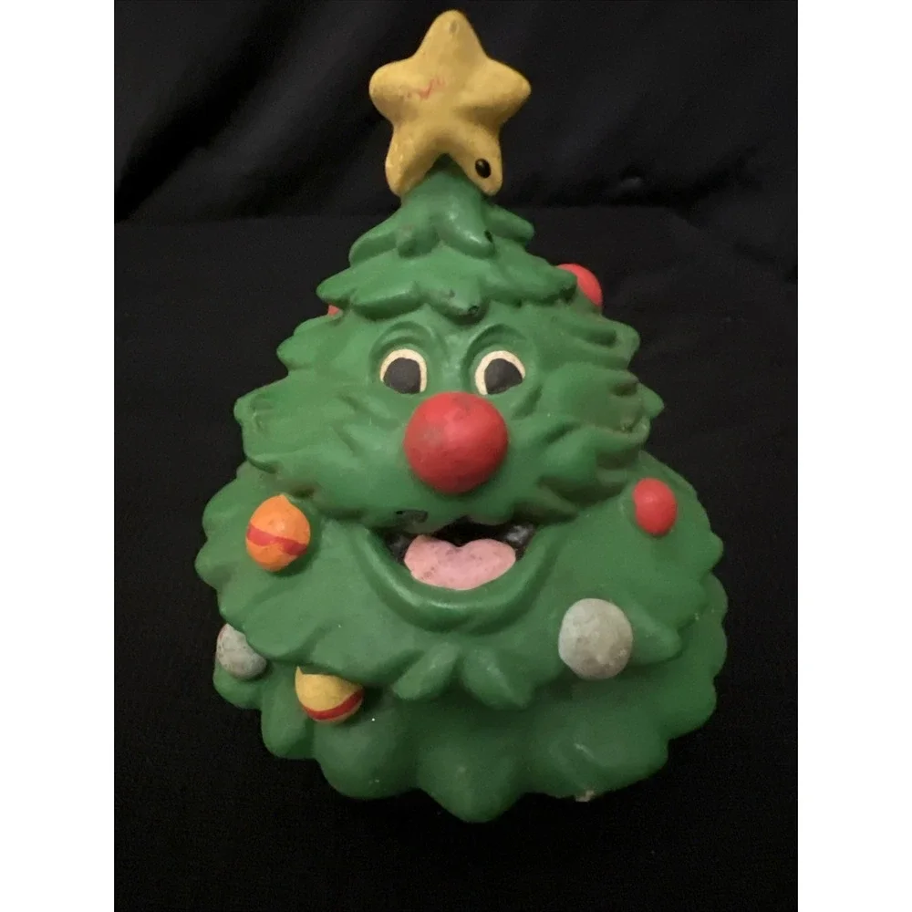 Vintage 1988 Applause Christmas Tree Figure Rubber Toy Holiday Decoration